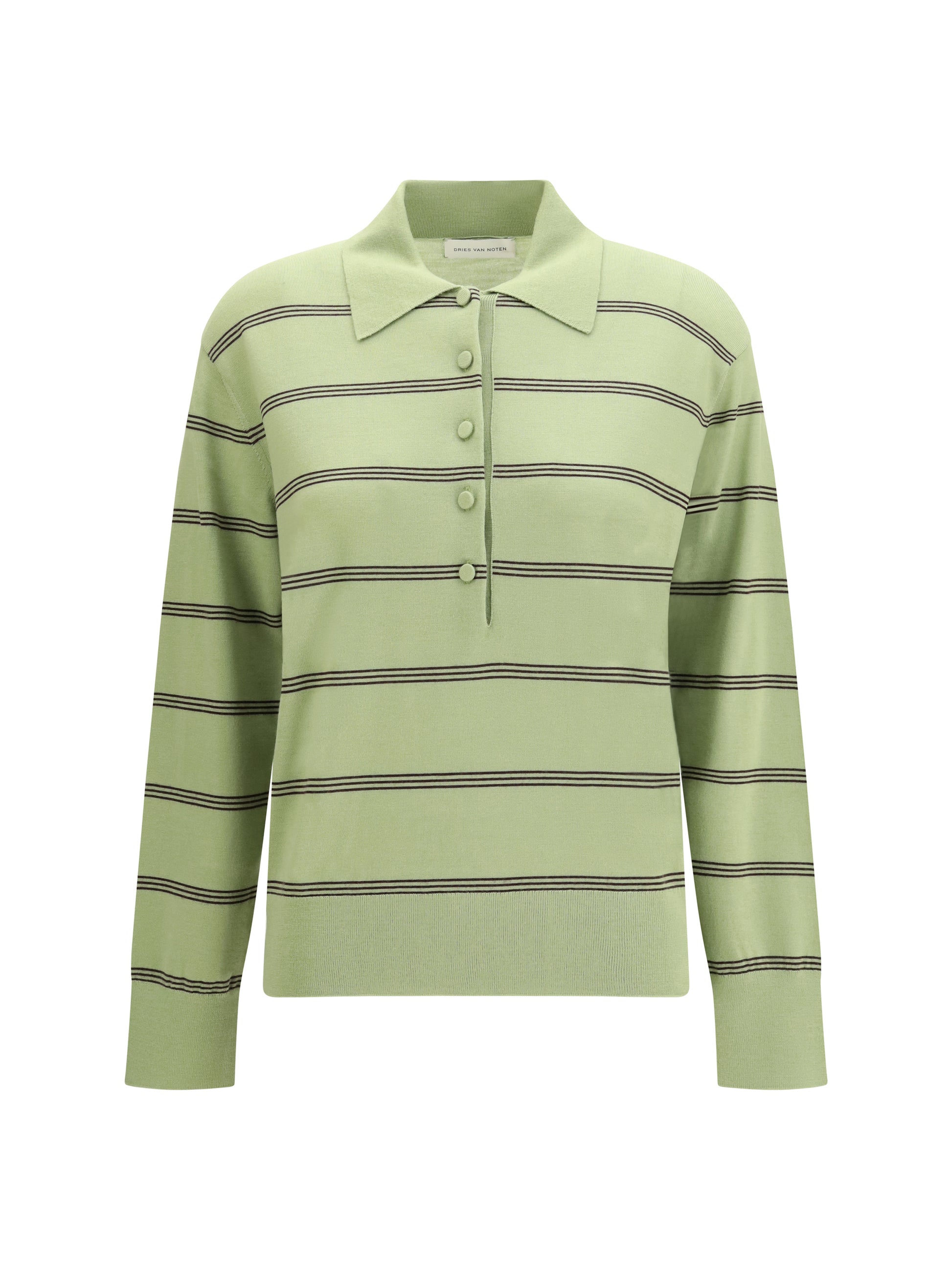 Dries Van Noten Women Merino Wool Striped Polo Sweater DRIES VAN NOTEN