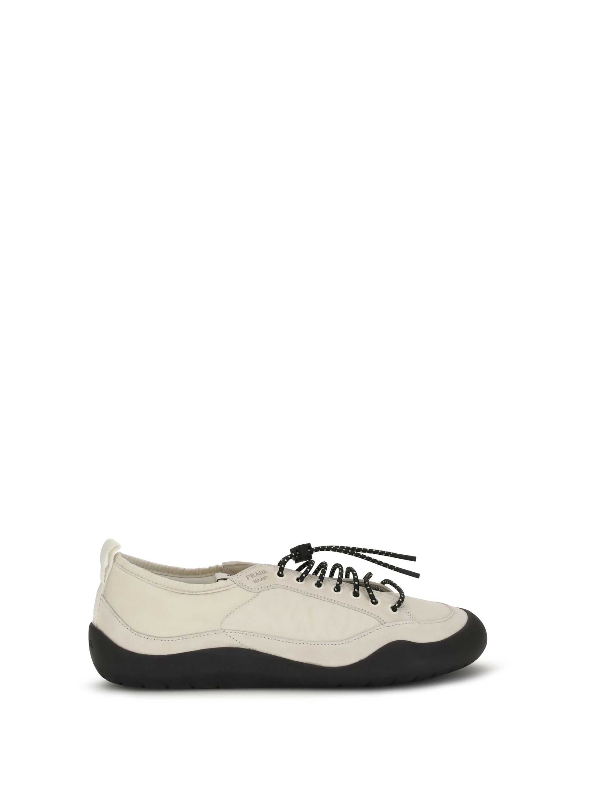 Prada Men Leather And Fabric Sneakers PRADA
