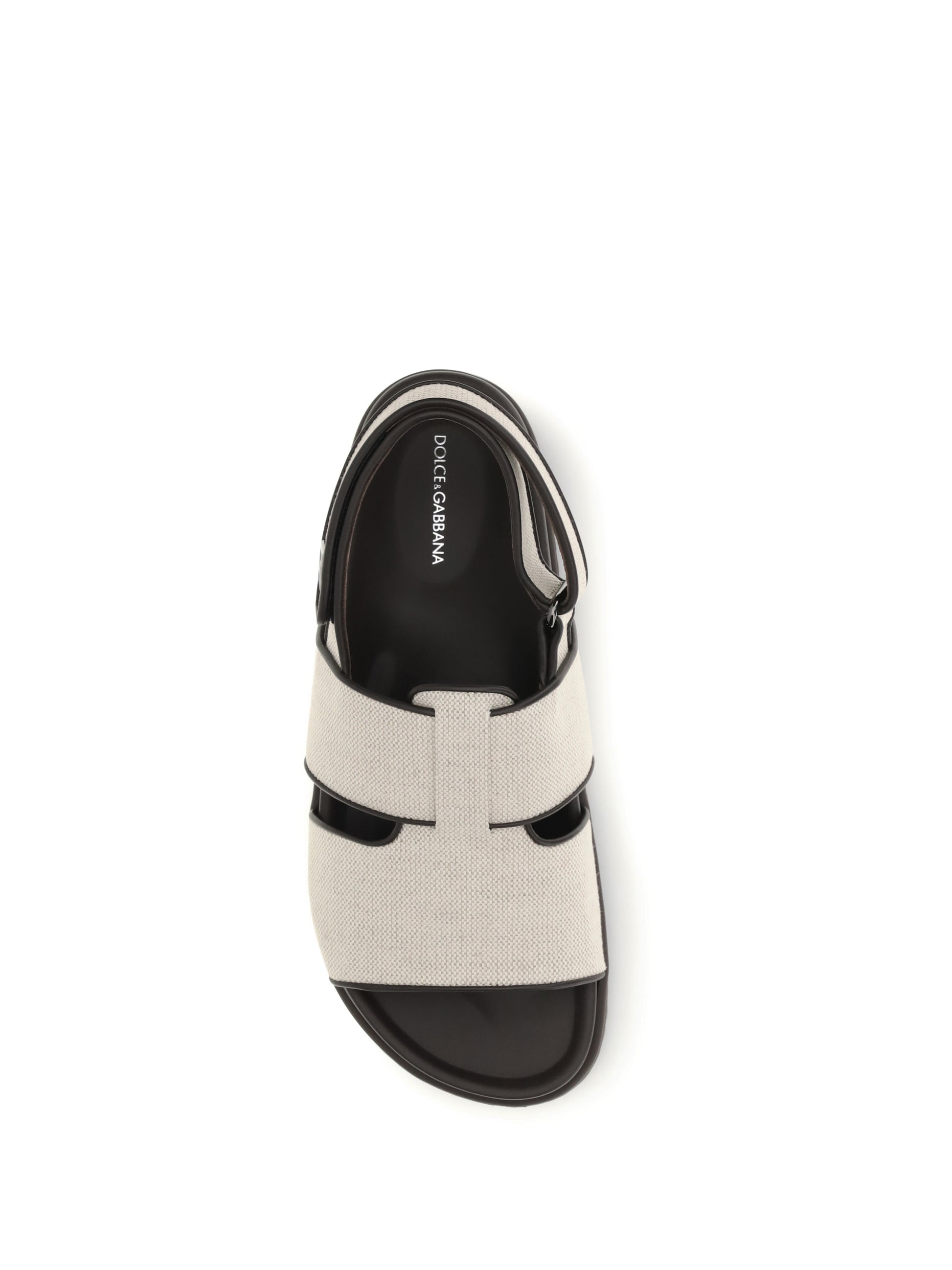 Dolce & Gabbana Men Fabric And Leather Sandals DOLCE & GABBANA