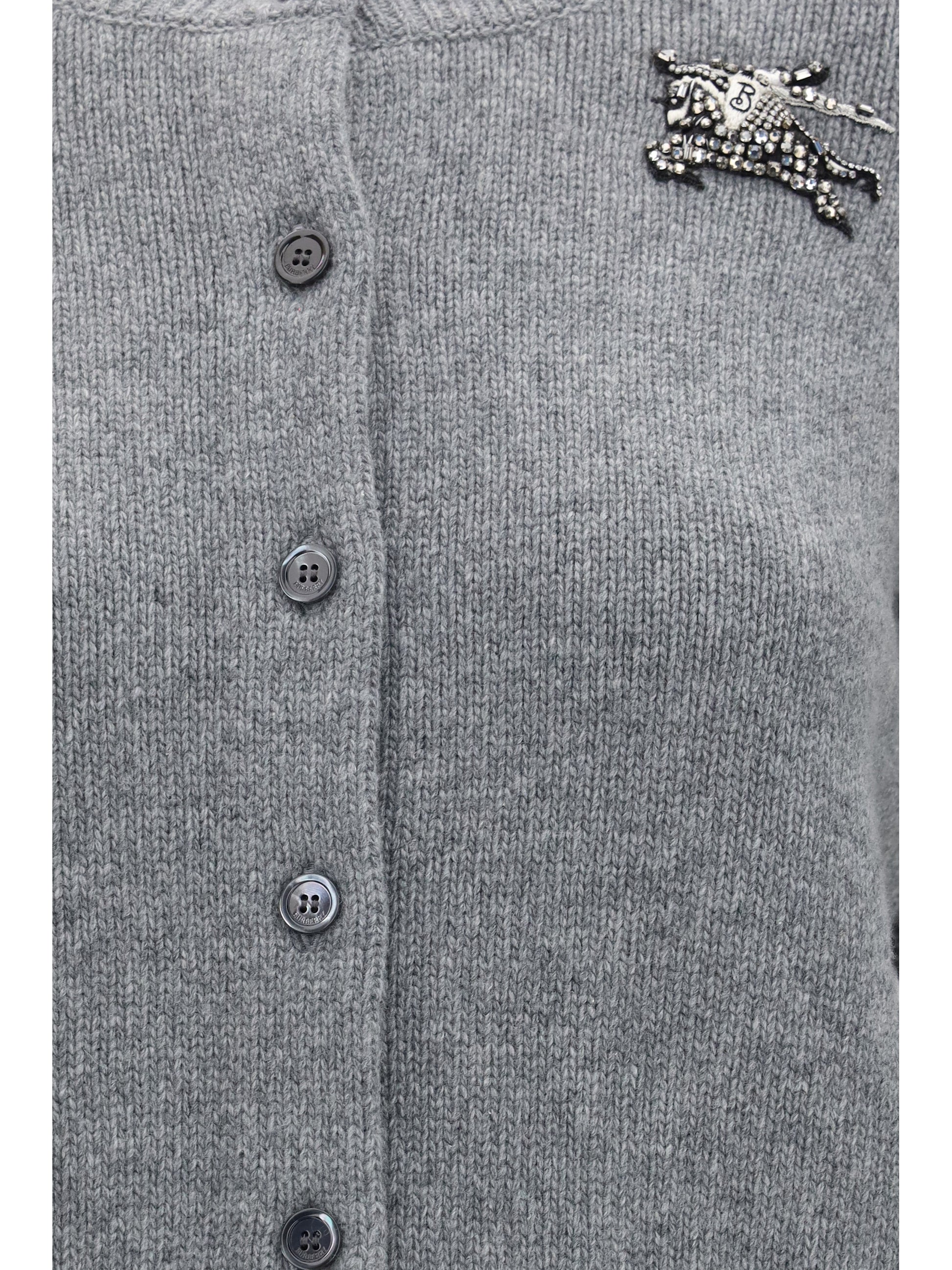 Burberry Women Wool And Cashmere Equestrian Knight Logo Cardigan BURBERRY