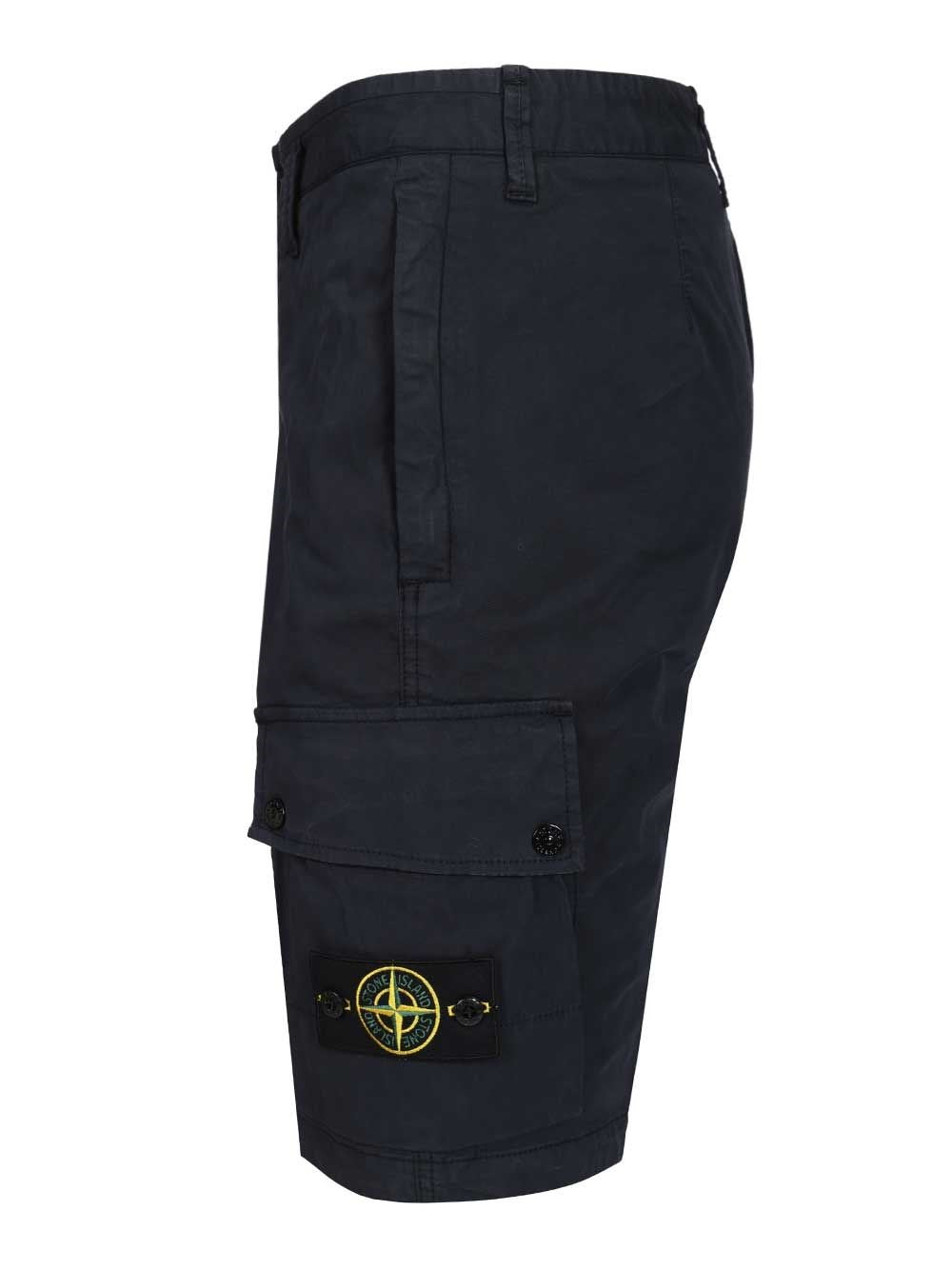 Stone Island Men Cargo Bermuda Shorts In Stretch Organic Cotton Twill STONE ISLAND
