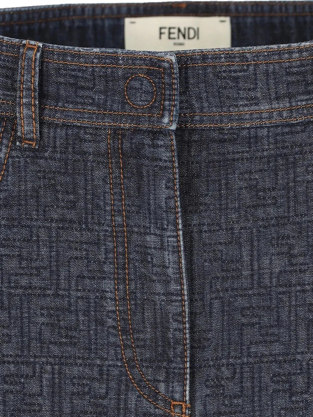 Fendi Women `Ff Padded` Denim Skirt FENDI