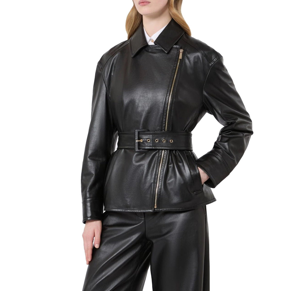 Max Mara Nappa Leather Giusto Jacket Women MAX MARA STUDIO