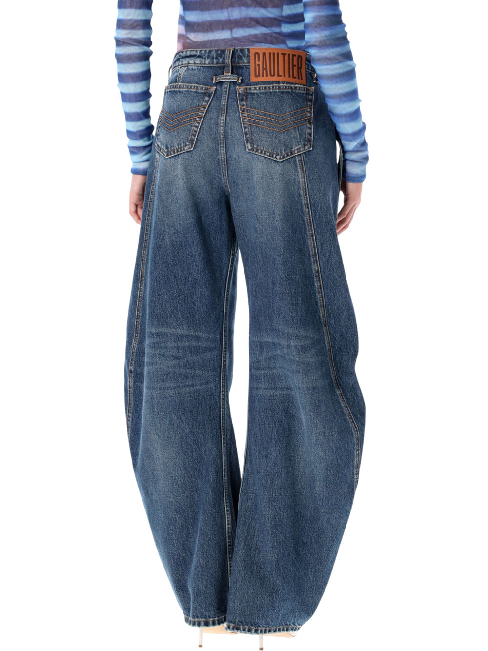 Jean Paul Gaultier Women Low-Waist Jeans With Front Strap Detail JEAN PAUL GAULTIER