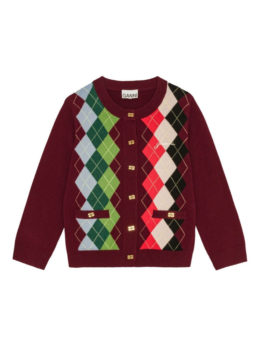 Ganni Women Checked Cardigan GANNI