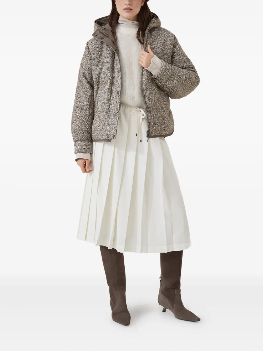 Brunello Cucinelli Women Chevron-Pattern Down Jacket BRUNELLO CUCINELLI