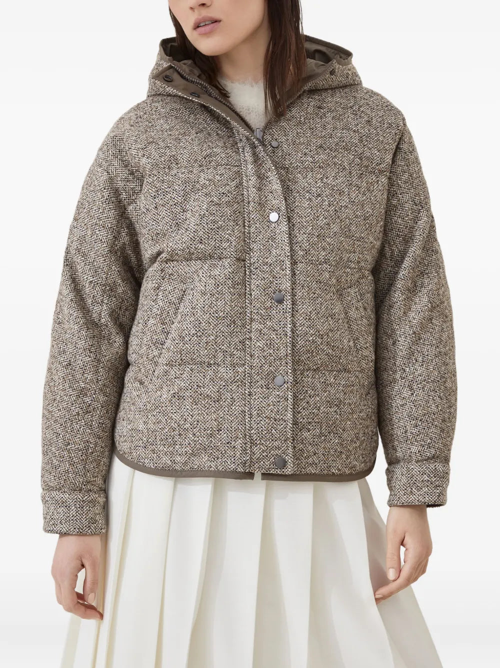 Brunello Cucinelli Women Chevron-Pattern Down Jacket BRUNELLO CUCINELLI