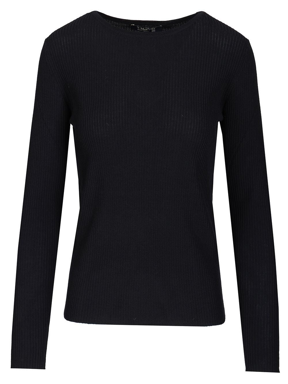 'S Max Mara Women Disegno Wool Rib Crewneck Long Sleeve S MAX MARA