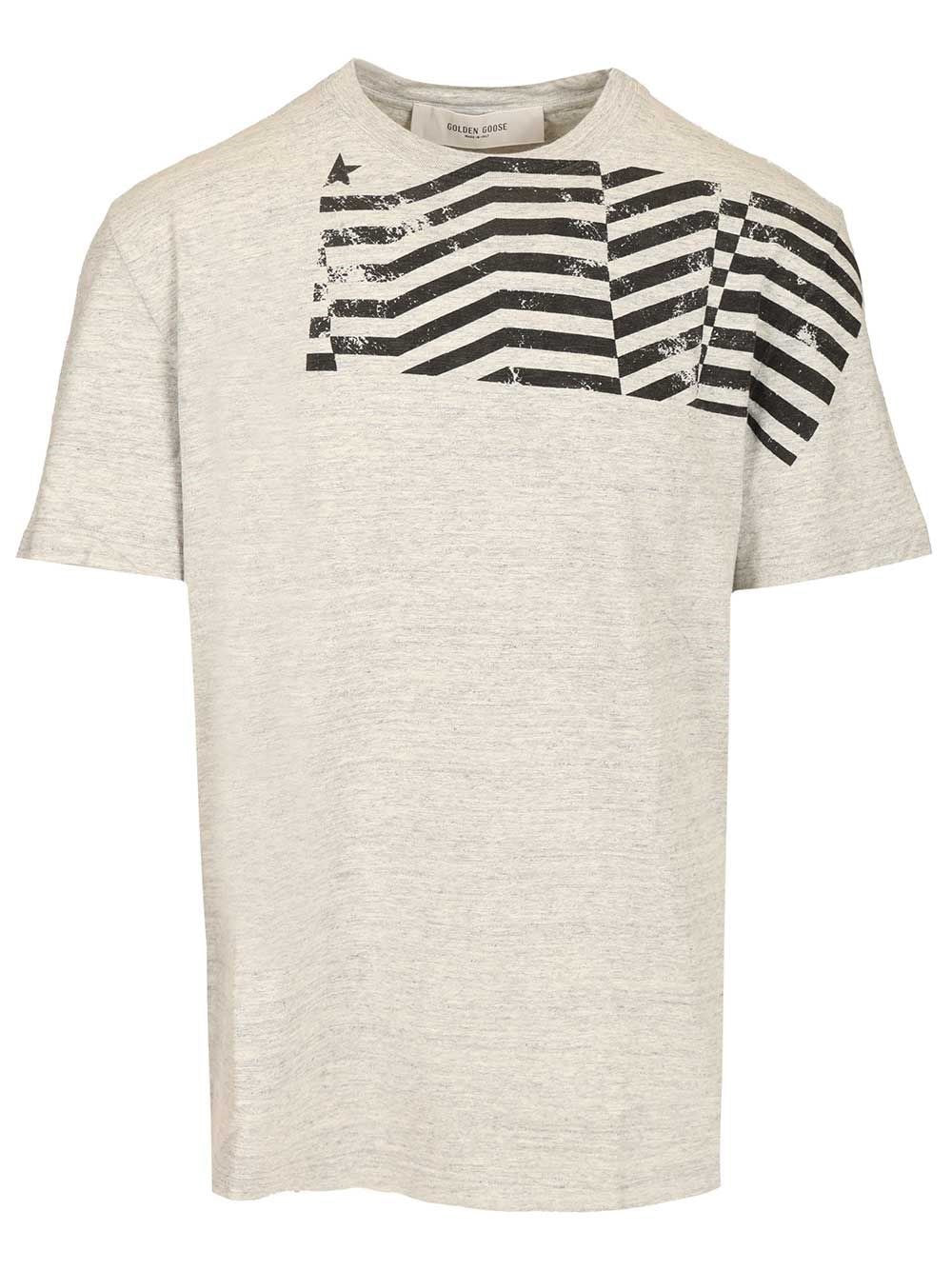 Golden Goose Men Flag Print T-Shirt GOLDEN GOOSE