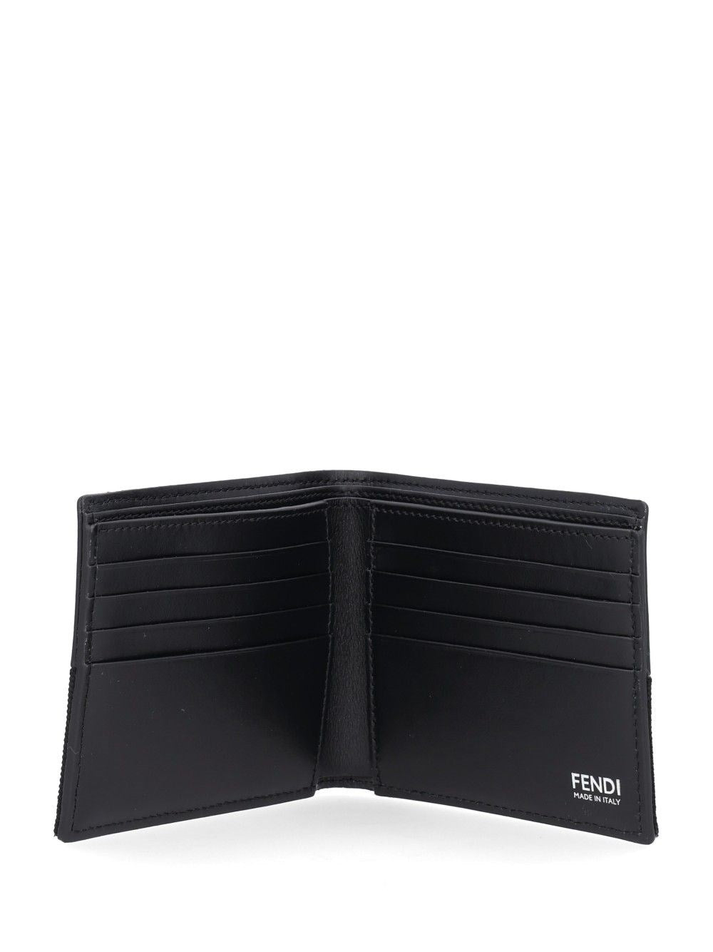 Fendi Men Leather Bi-Fold Wallet With Ff Motif FENDI