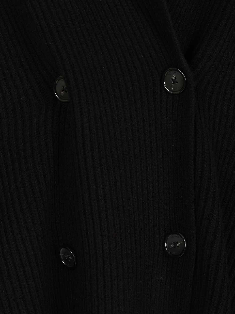 Toteme Women Long Double-Breasted Ribbed Wool Cardigan TOTEME