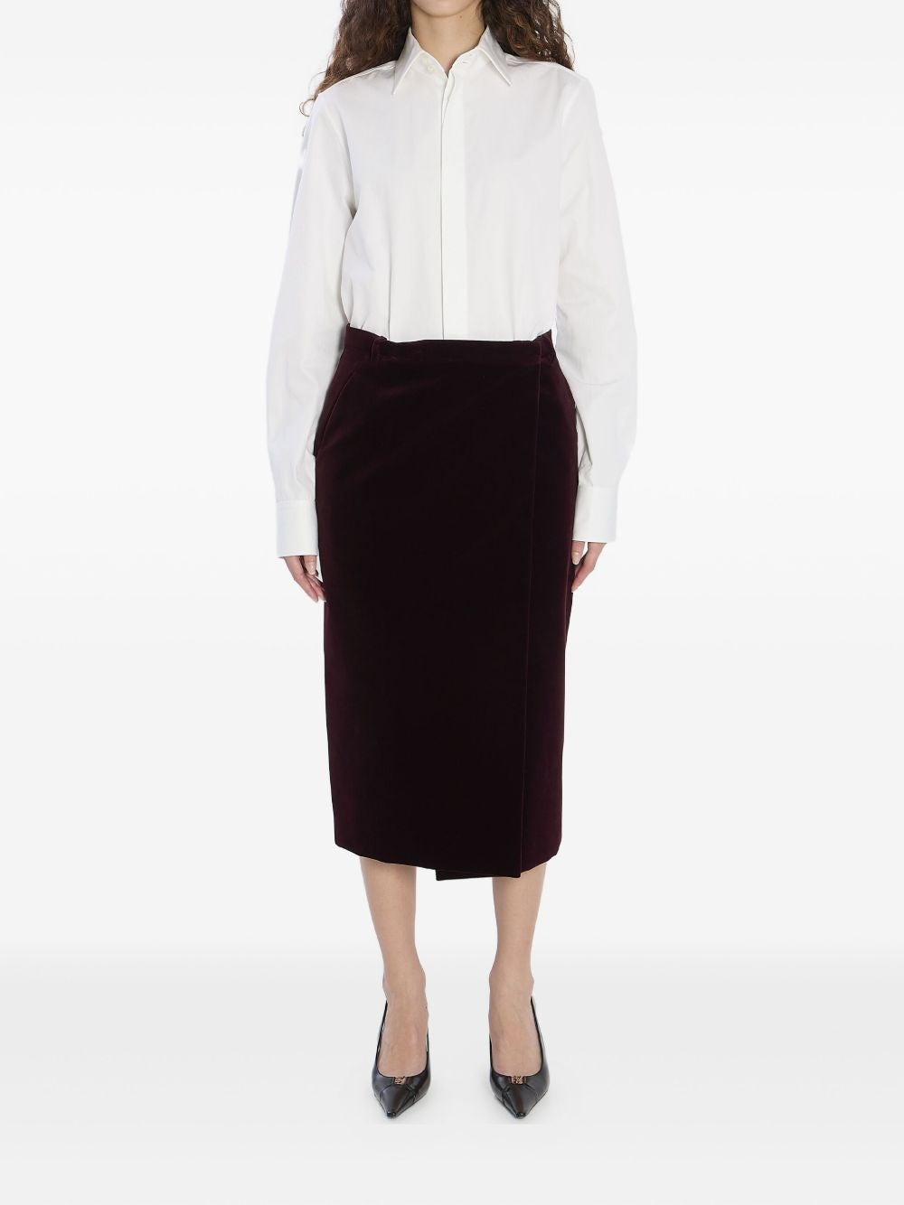 Saint Laurent Women Wrap Midi Skirt SAINT LAURENT