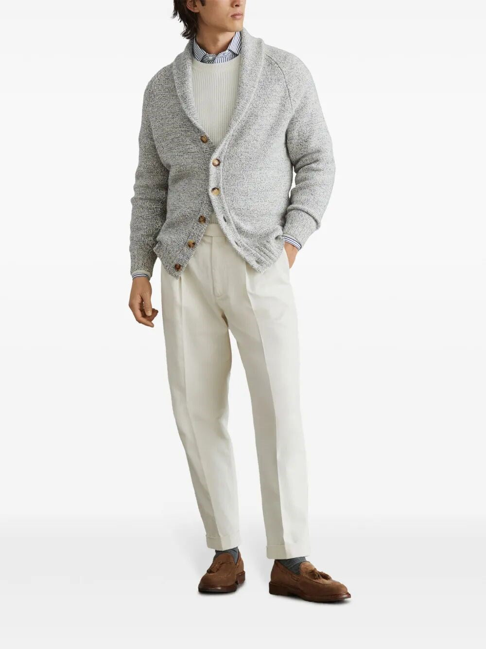 Brunello Cucinelli Men English Rib Knit Sweater BRUNELLO CUCINELLI