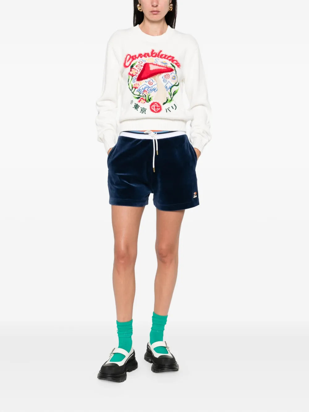 Casablanca Women Crewneck Sweater With Mushroom Embroidery CASABLANCA