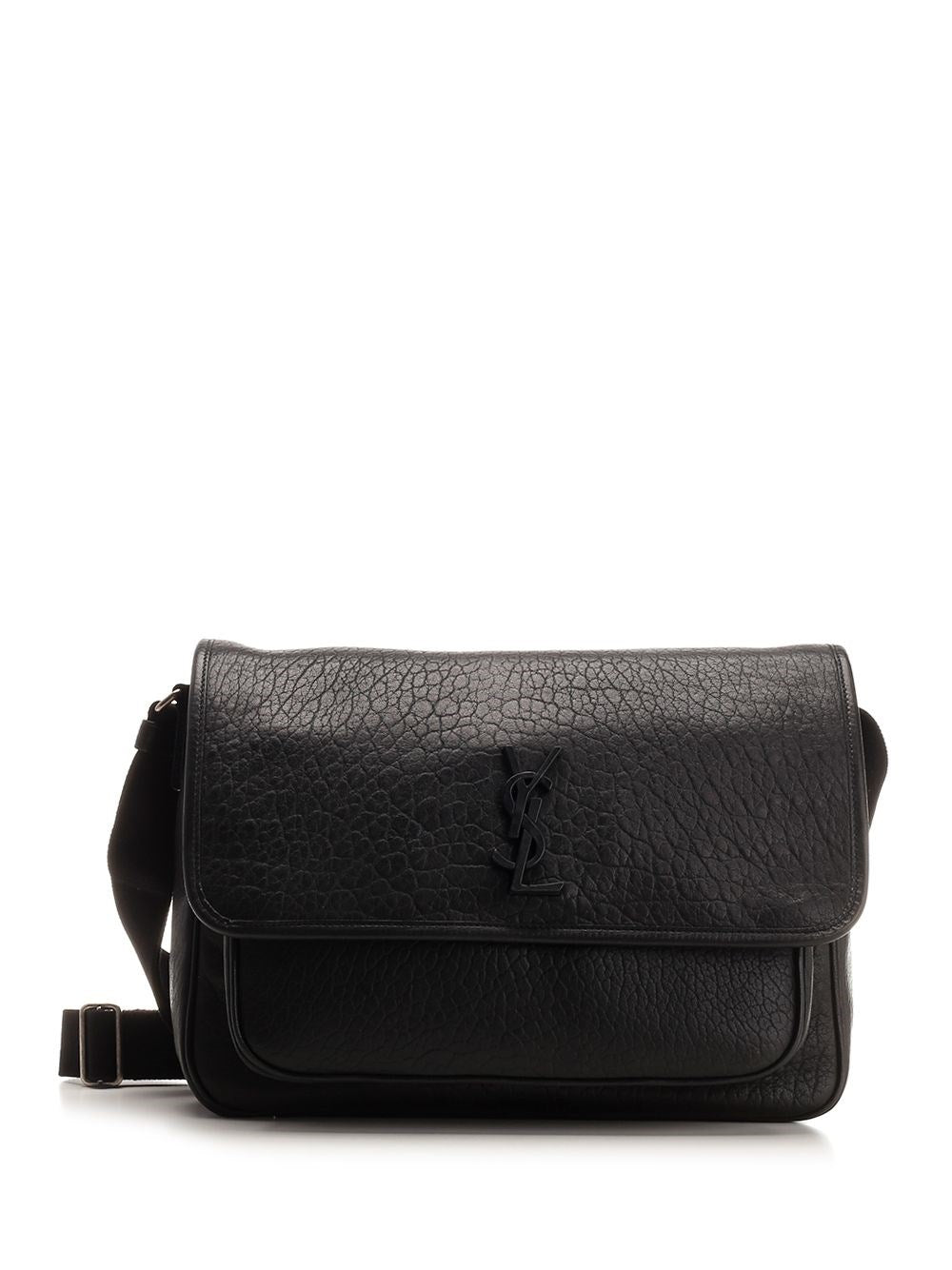 Saint Laurent Men Ysl Niki Messanger Leather Black SAINT LAURENT