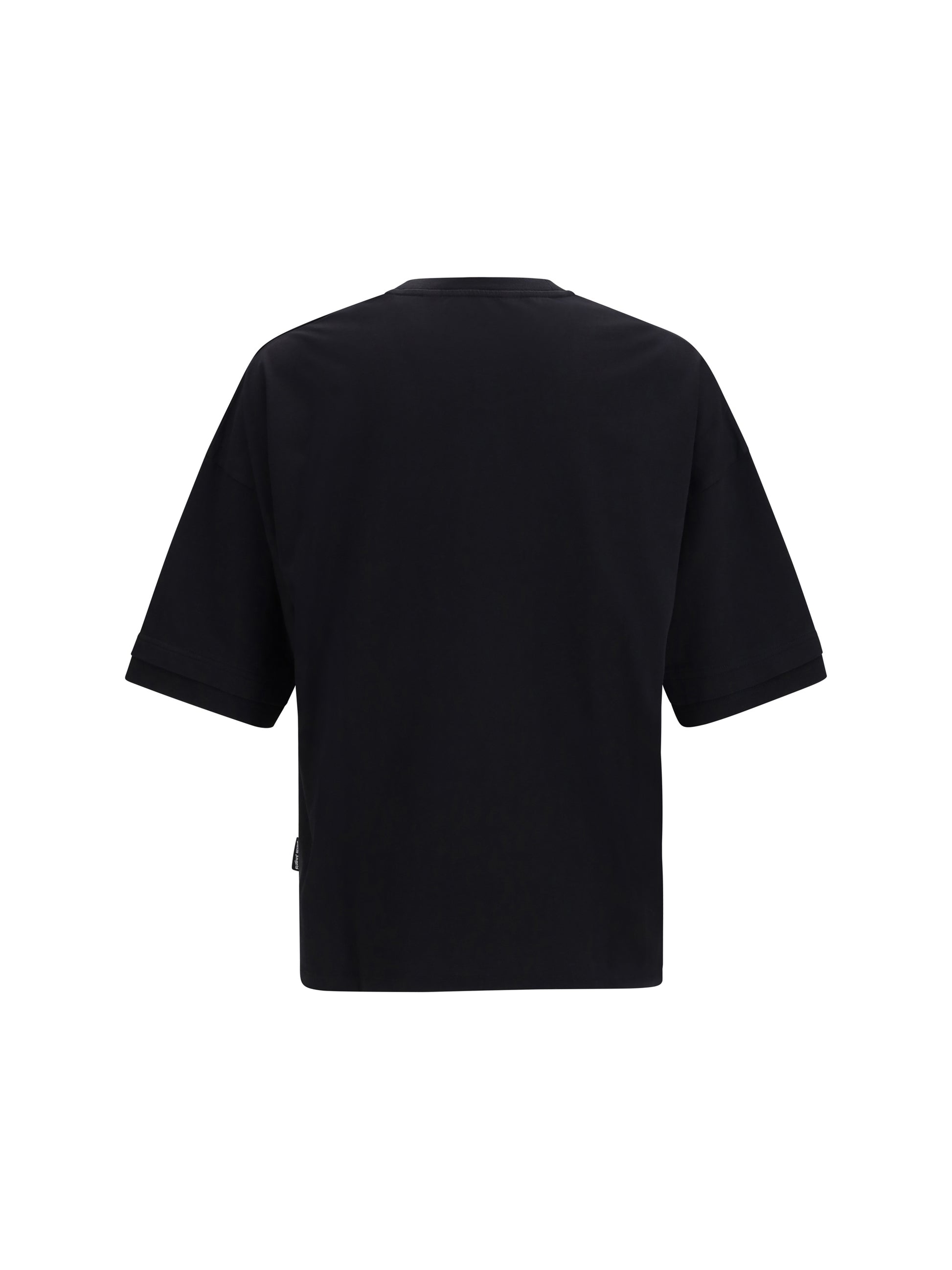Palm Angels Men Curved Logo Double-Layer T-Shirt PALM ANGELS