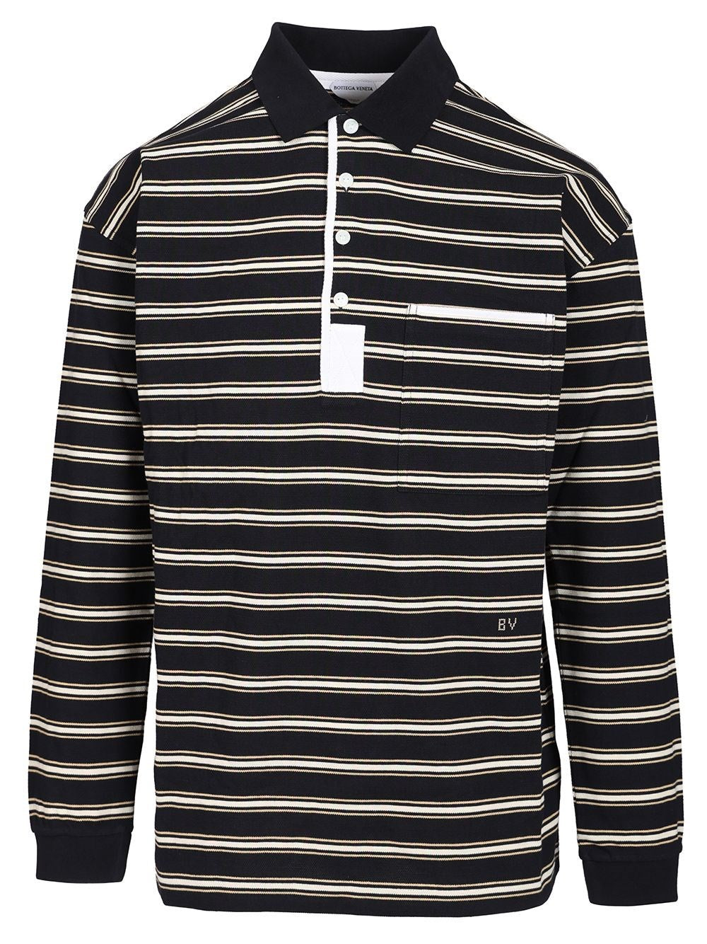 Bottega Veneta Men Striped Polo Shirt BOTTEGA VENETA