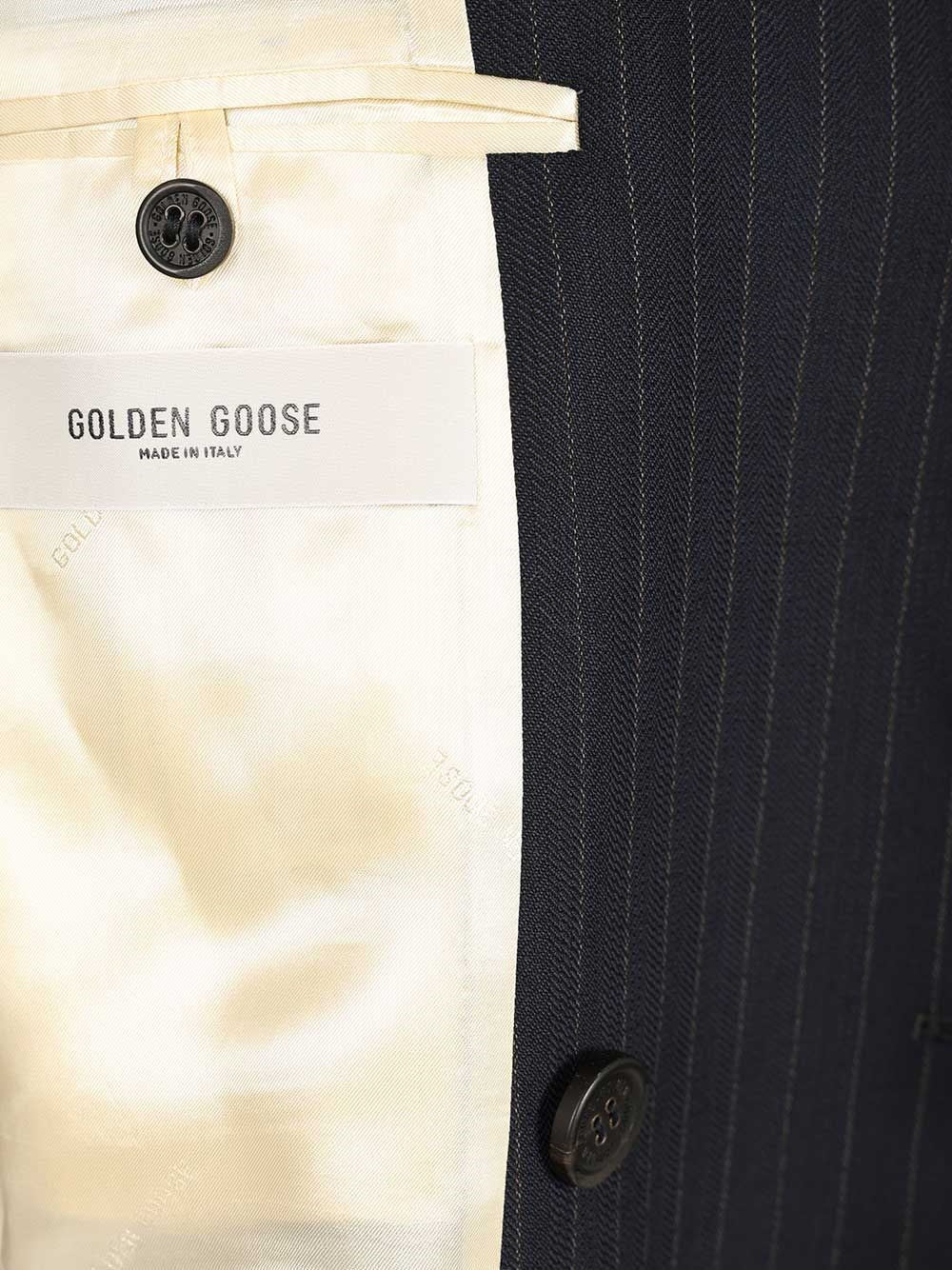 Golden Goose Men Double-Breasted Blazer In Pinstriped GOLDEN GOOSE