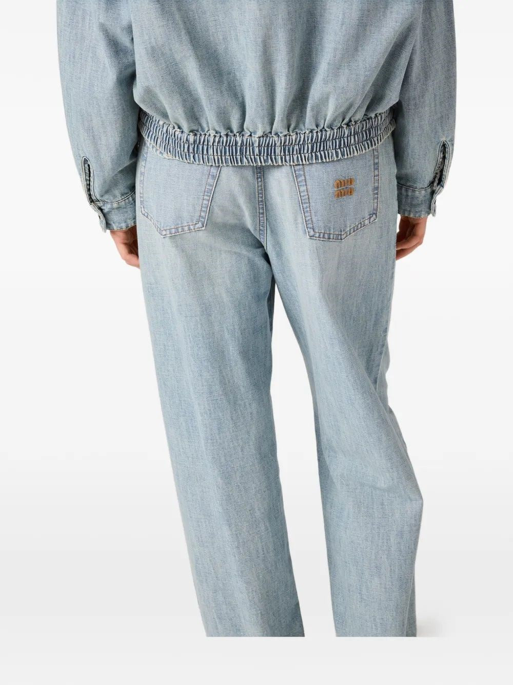 Miu Miu Women Chambray Denim Trousers MIU MIU