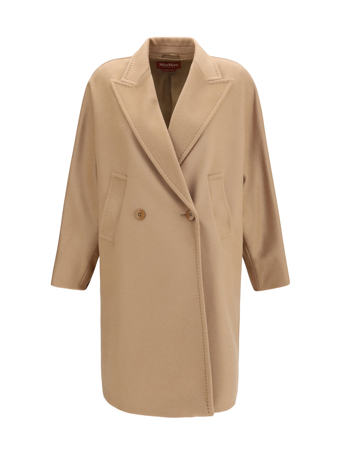 Max Mara Studio Women Double Breasted Wool Drap Coat MAX MARA STUDIO