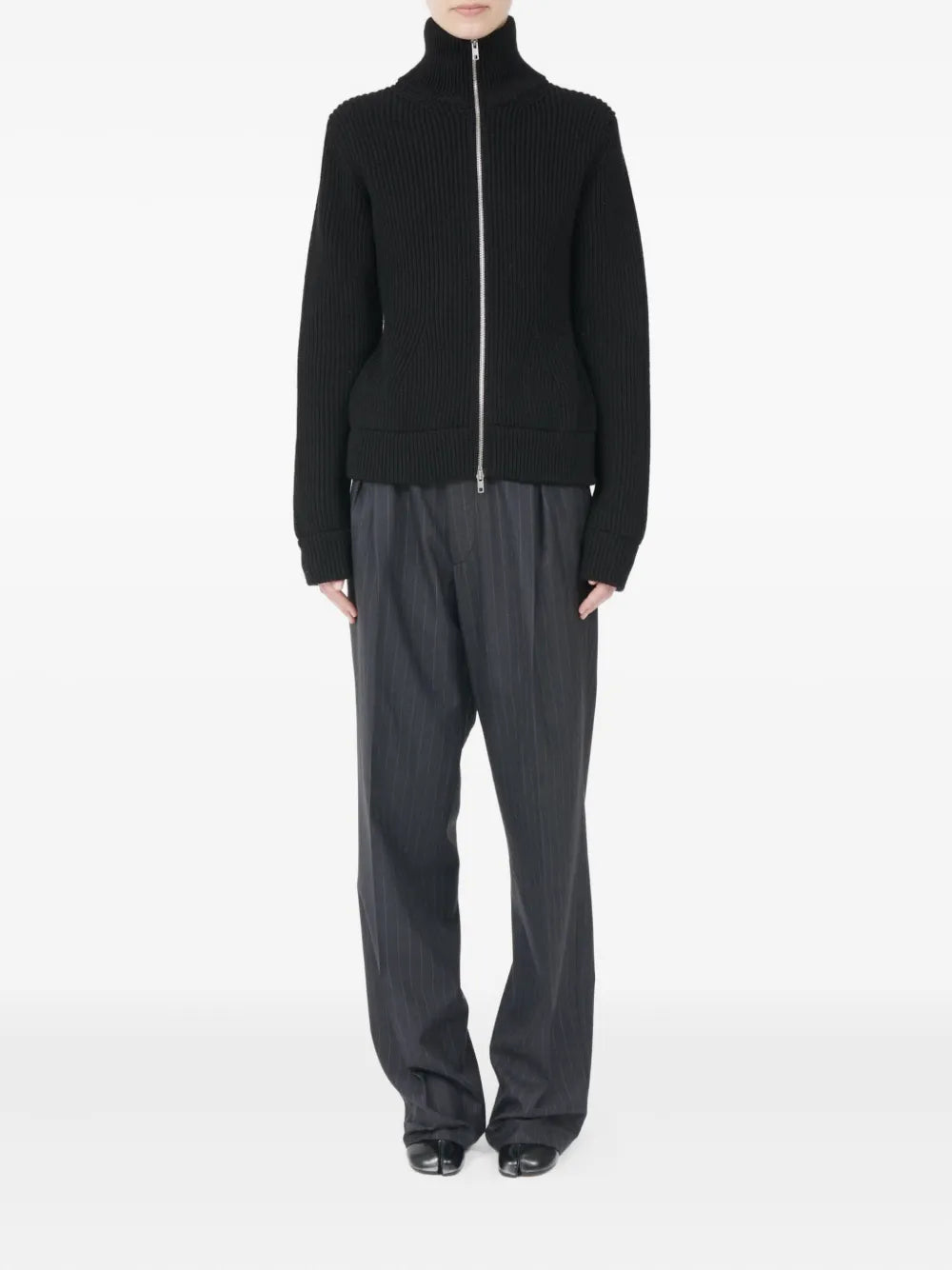 Maison Margiela Women Ribbed Cardigan With Zip MAISON MARGIELA
