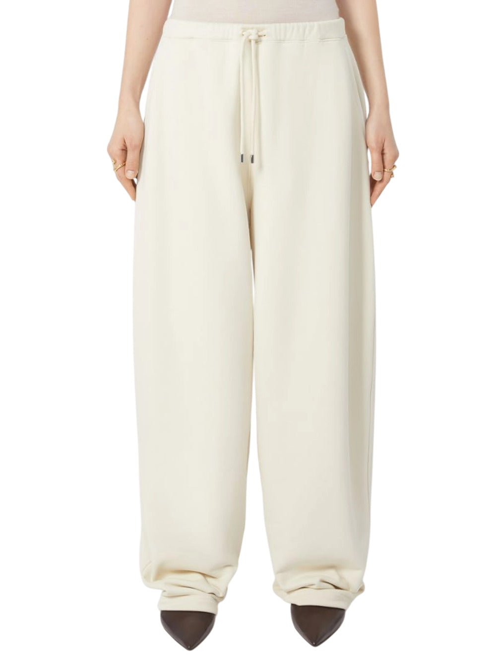 Sportmax Women Soft, Lightweight Fleece Pants - Ivory SPORTMAX