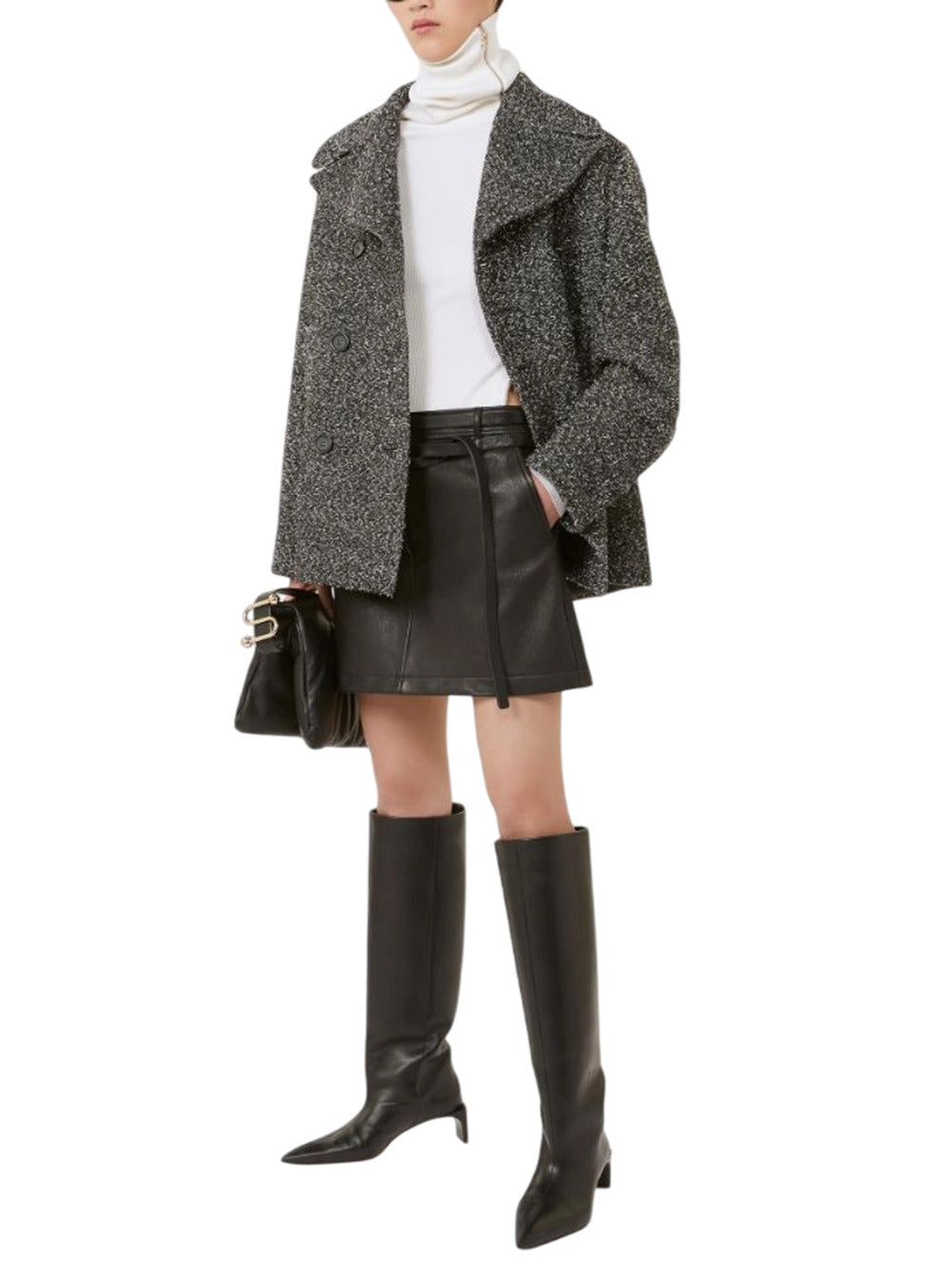 Sportmax Women Double-Breasted Wool Jacket - Black SPORTMAX