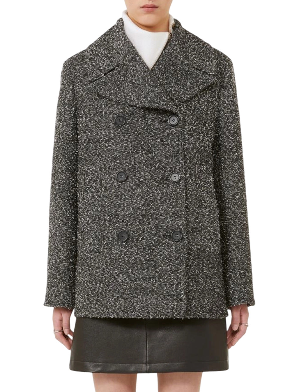 Sportmax Women Double-Breasted Wool Jacket - Black SPORTMAX