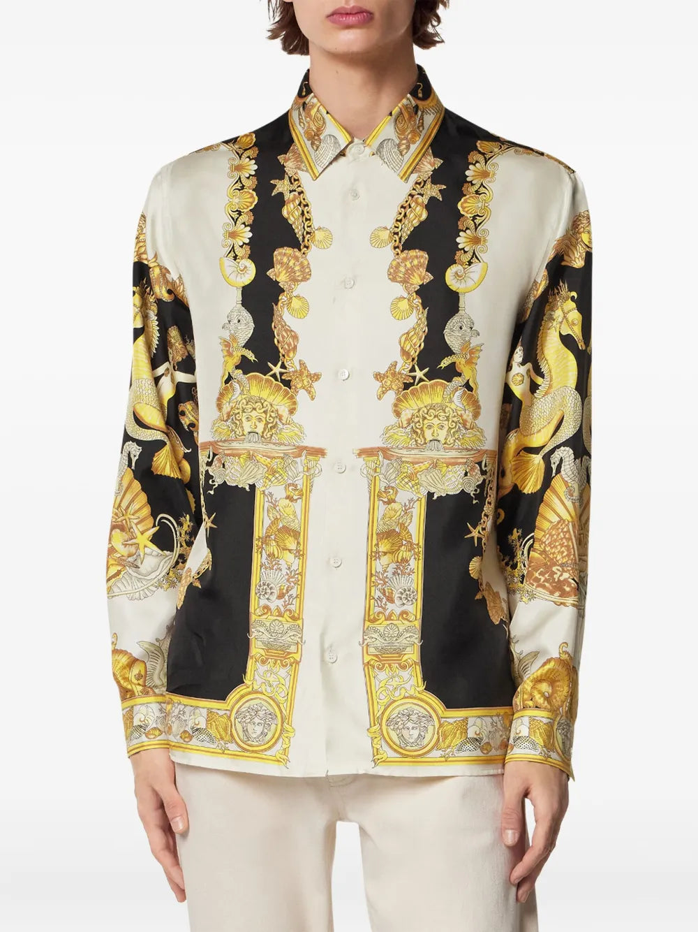 Versace Men Coral Theatre Silk Shirt VERSACE