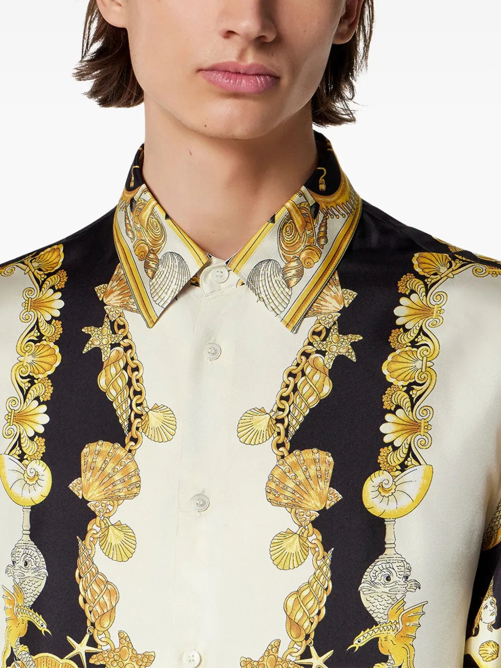 Versace Men Coral Theatre Silk Shirt VERSACE