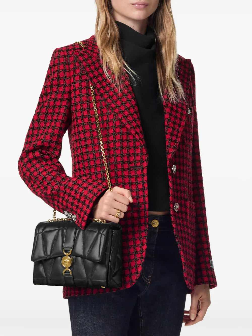Versace Women Kleio Quilted Shoulder Bag VERSACE