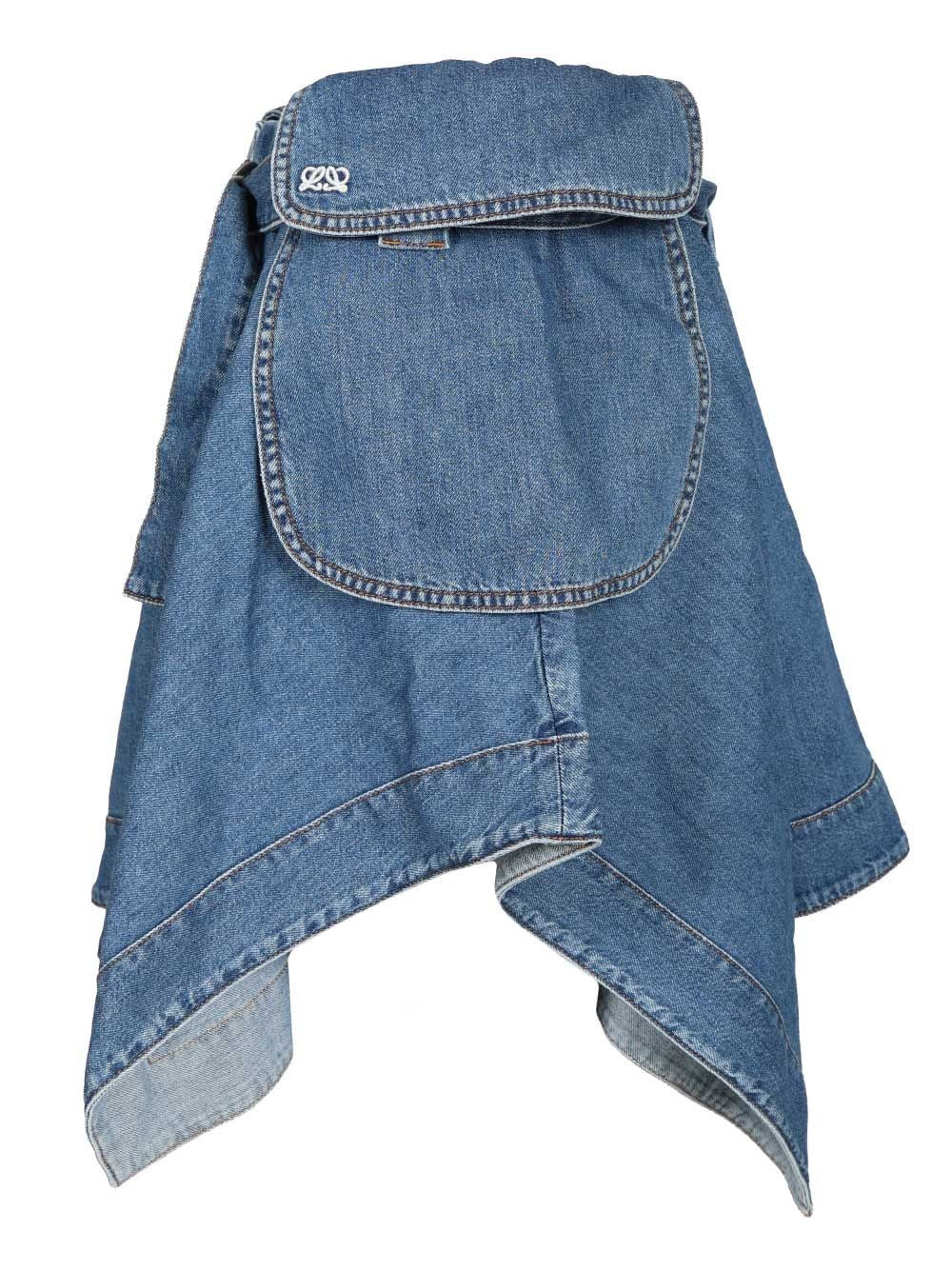 Loewe Women Denim Cargo Skirt LOEWE