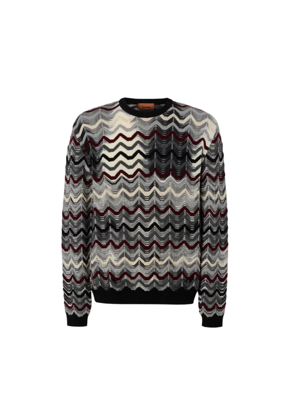 Missoni Men Crew-Neck Sweater With Geometric Zigzag Pattern MISSONI