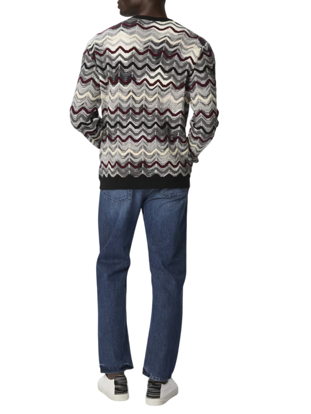 Missoni Men Crew-Neck Sweater With Geometric Zigzag Pattern MISSONI