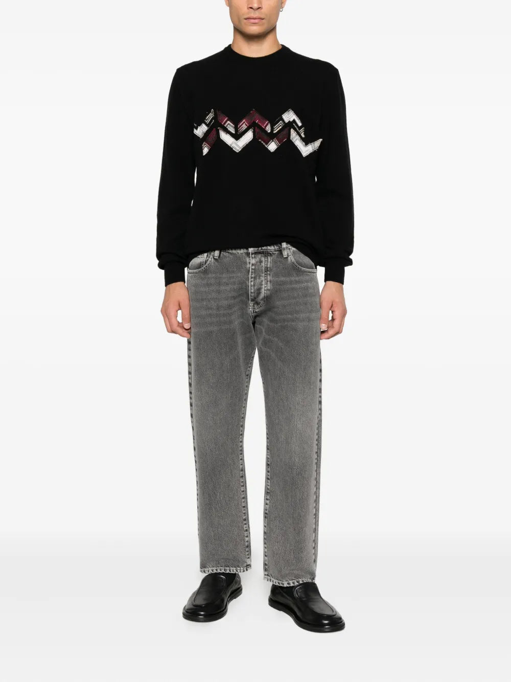 Missoni Men Wool Sweater With Zigzag Detail MISSONI