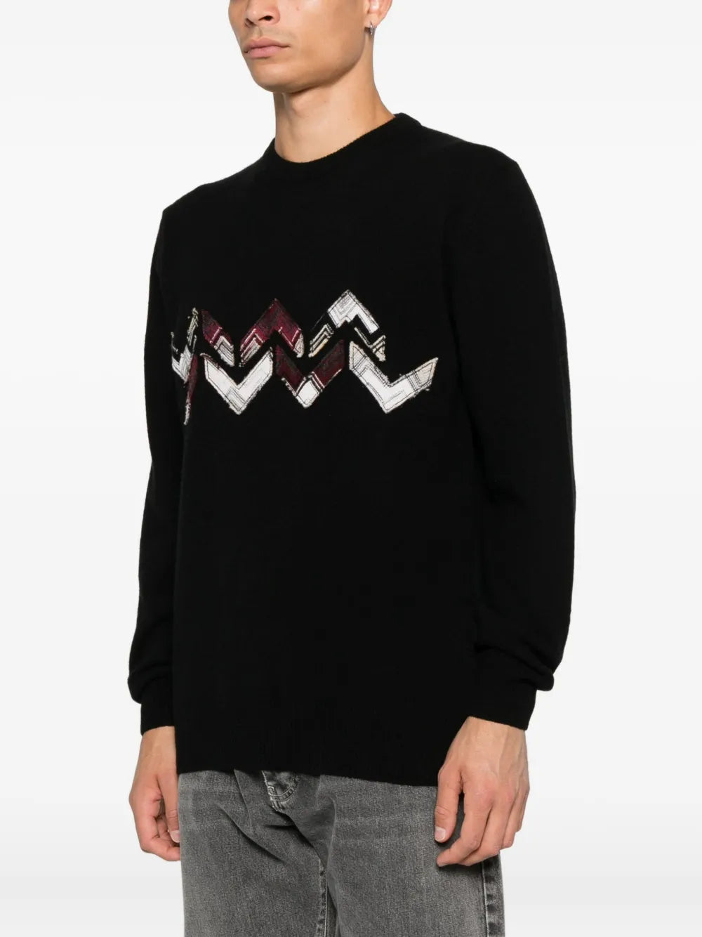 Missoni Men Wool Sweater With Zigzag Detail MISSONI