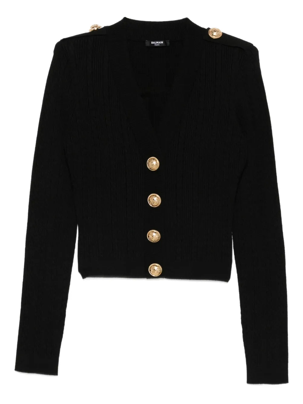 Balmain Women Ribbed Cardigan With Buttons BALMAIN