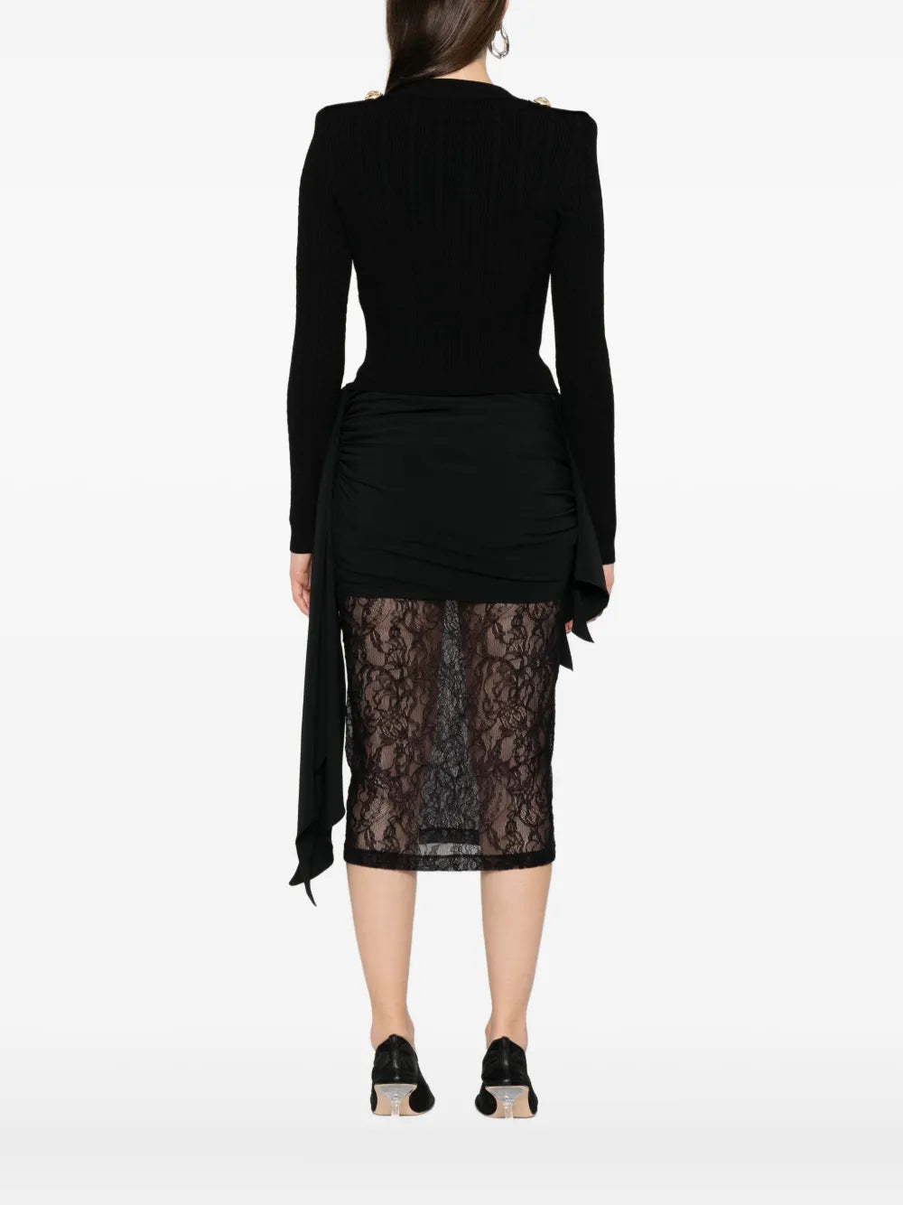 Balmain Women Ribbed Cardigan With Buttons BALMAIN