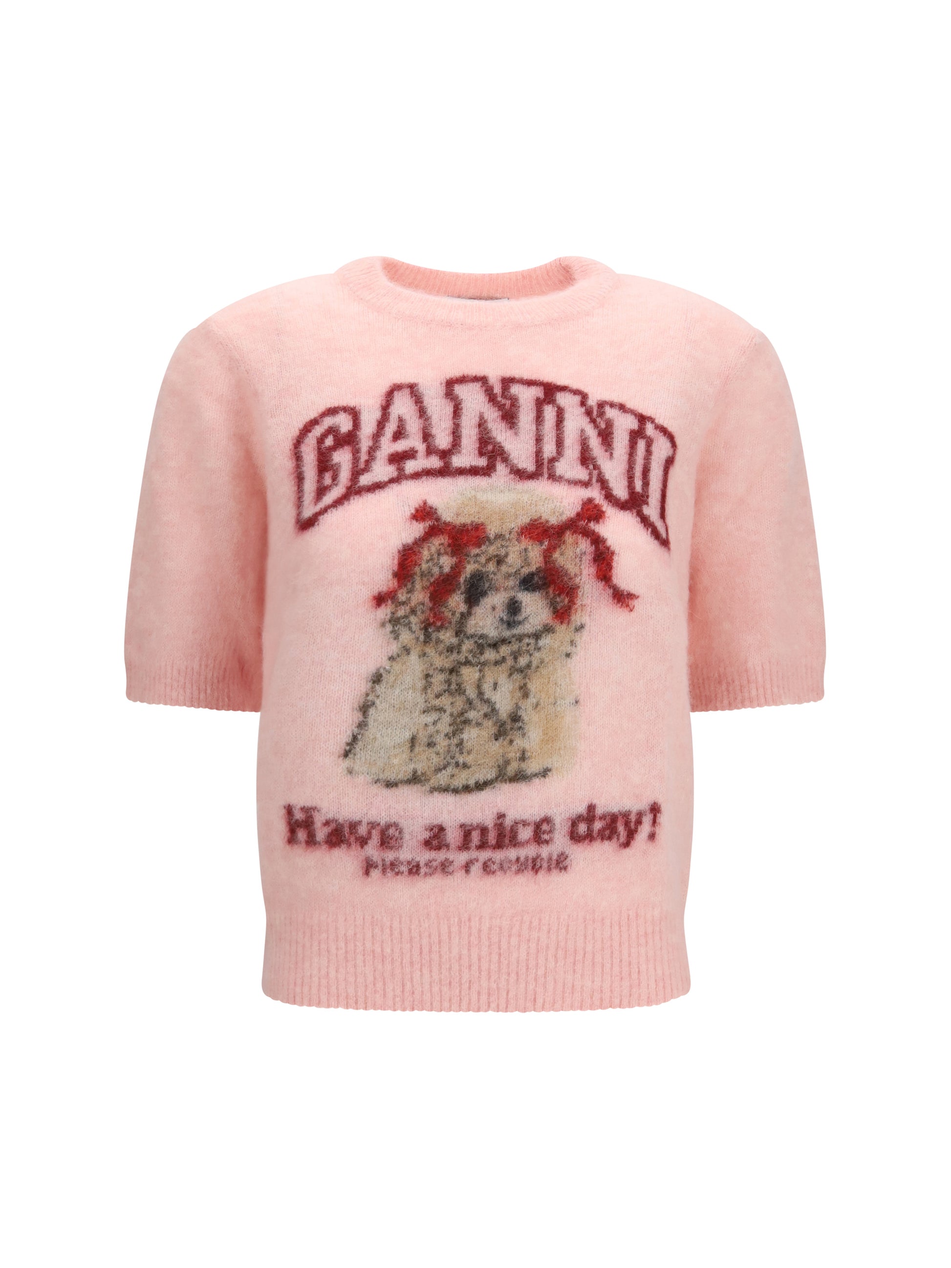 Ganni Women Alpaca Graphic Knit T-Shirt GANNI