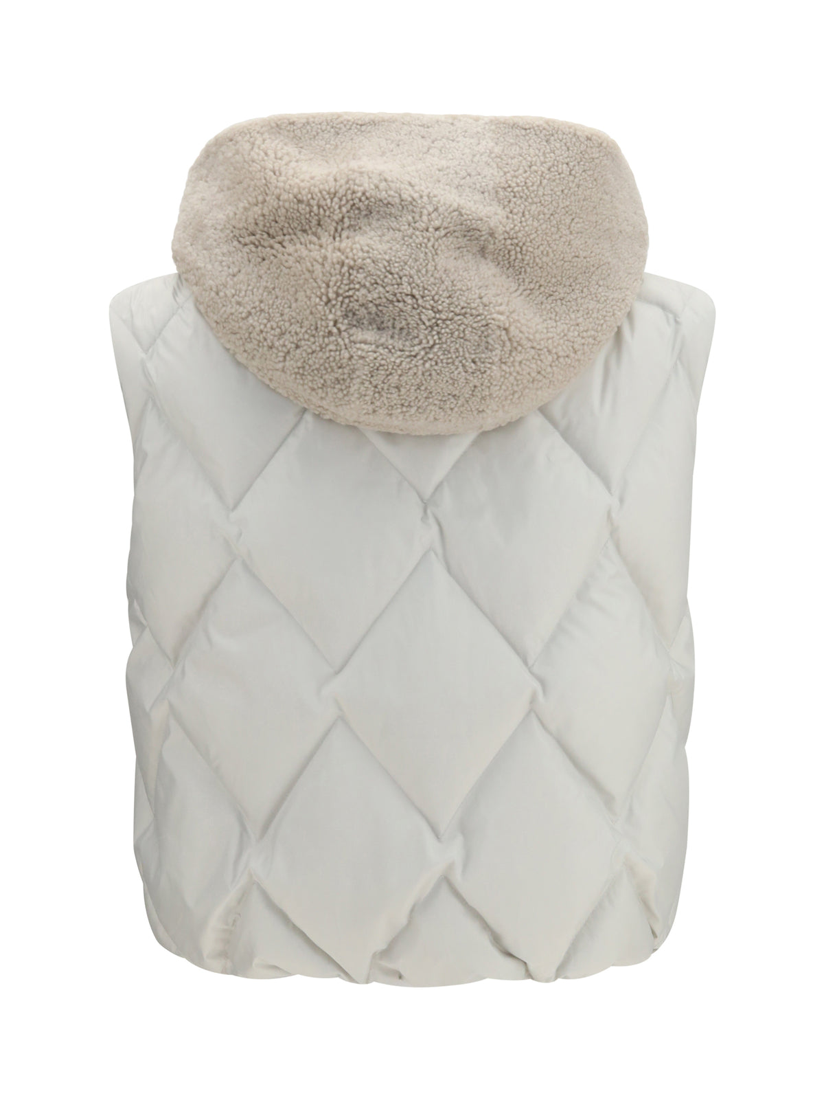 Brunello Cucinelli Women Padded Vest With Shearling Hood BRUNELLO CUCINELLI