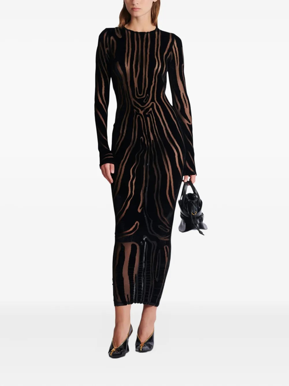 Balmain Women Zebra Print Midi Dress BALMAIN