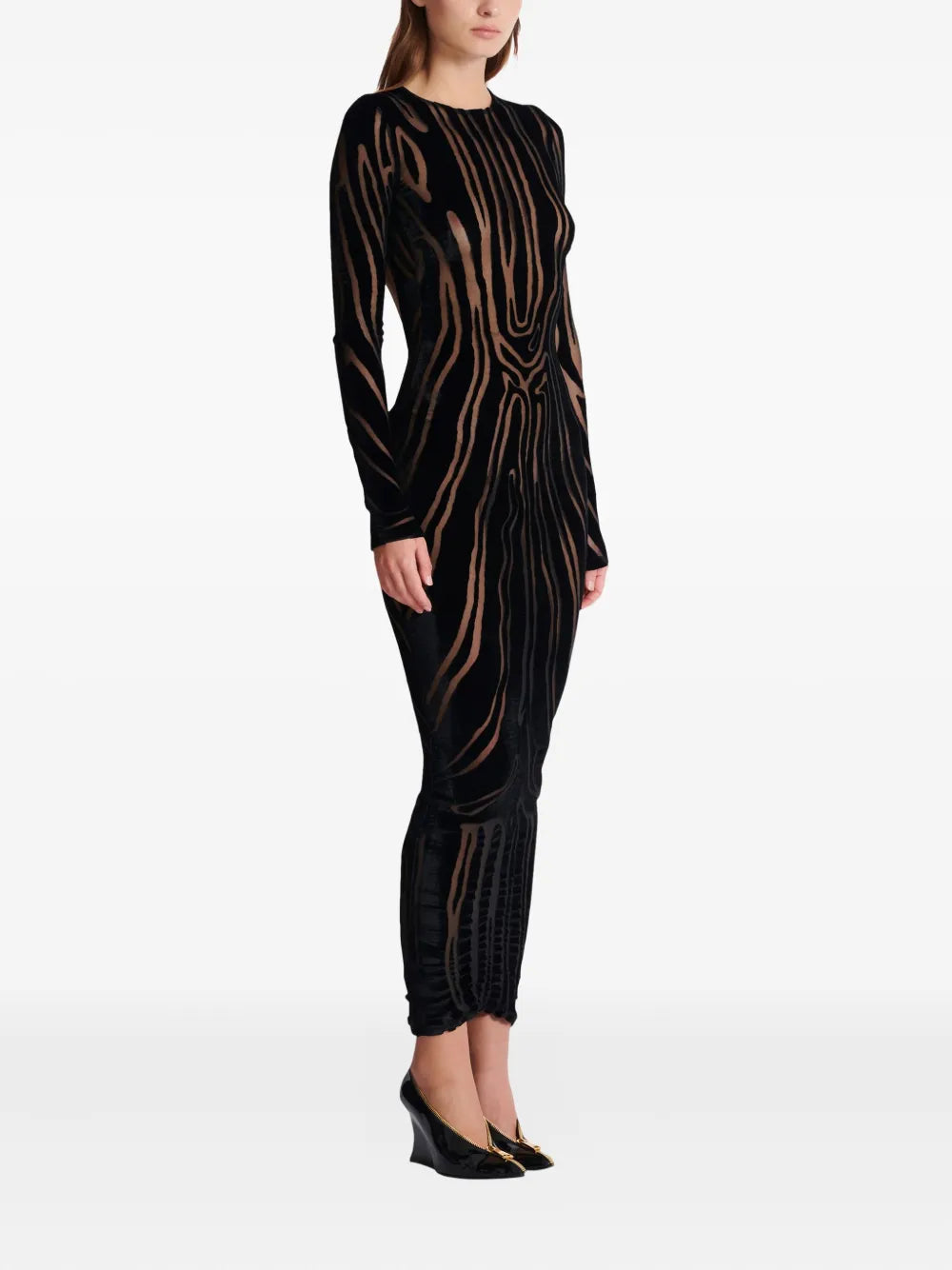 Balmain Women Zebra Print Midi Dress BALMAIN