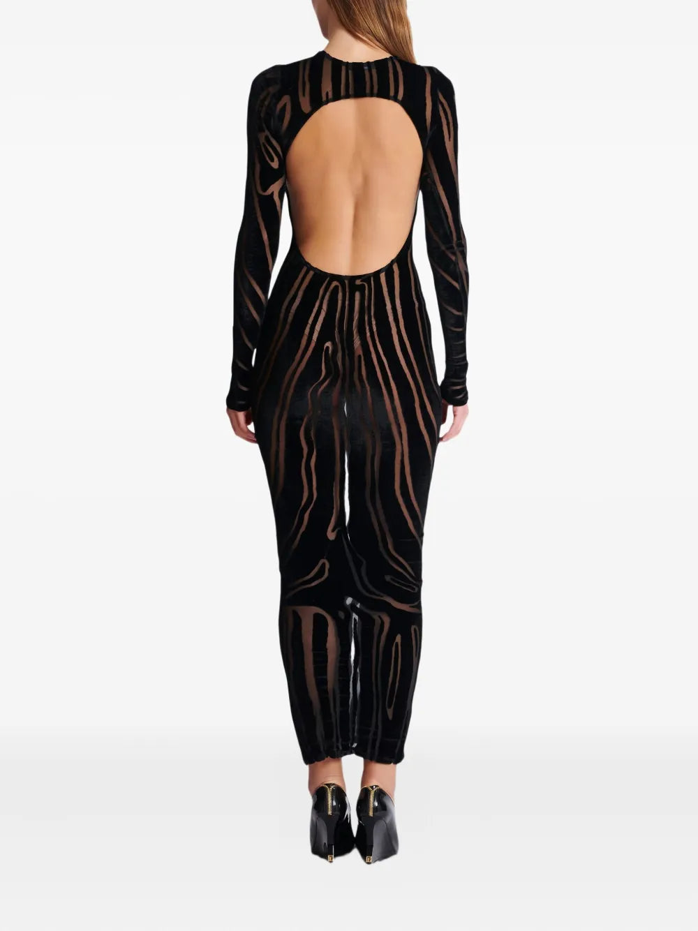 Balmain Women Zebra Print Midi Dress BALMAIN