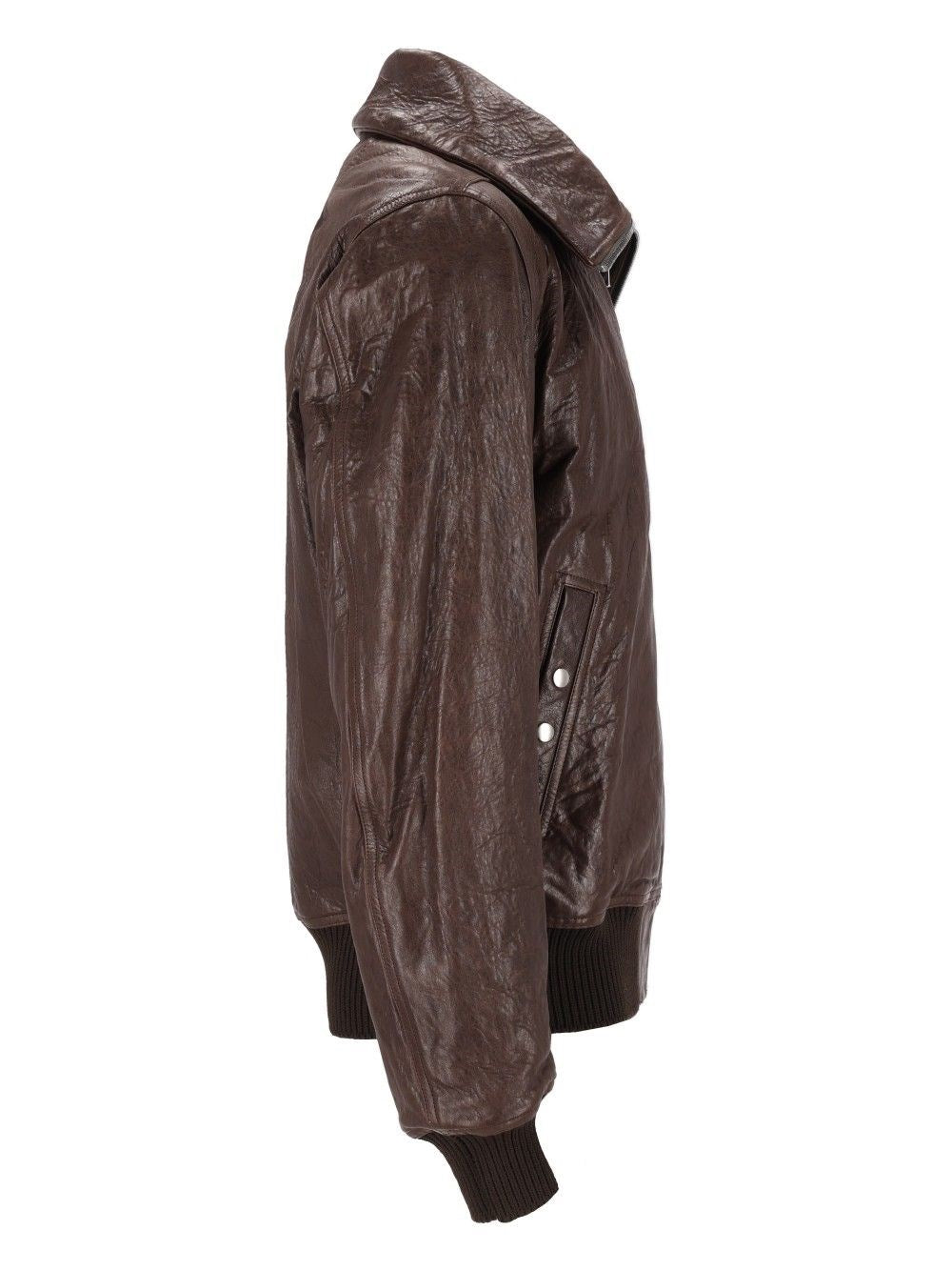 Rick Owens Men Dracuflight Leather Blouson Jacket RICK OWENS