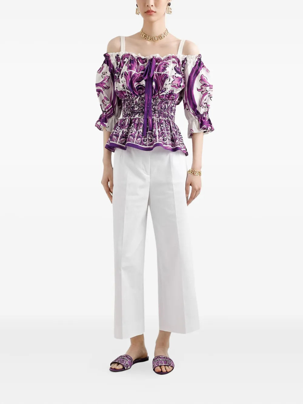 Dolce & Gabbana Women Majolica Print Top DOLCE & GABBANA
