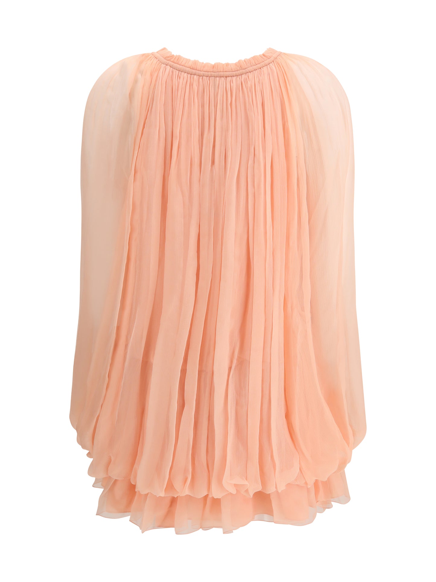 Chloé Women Mini Dress With Cape In Silk Muslin CHLOE