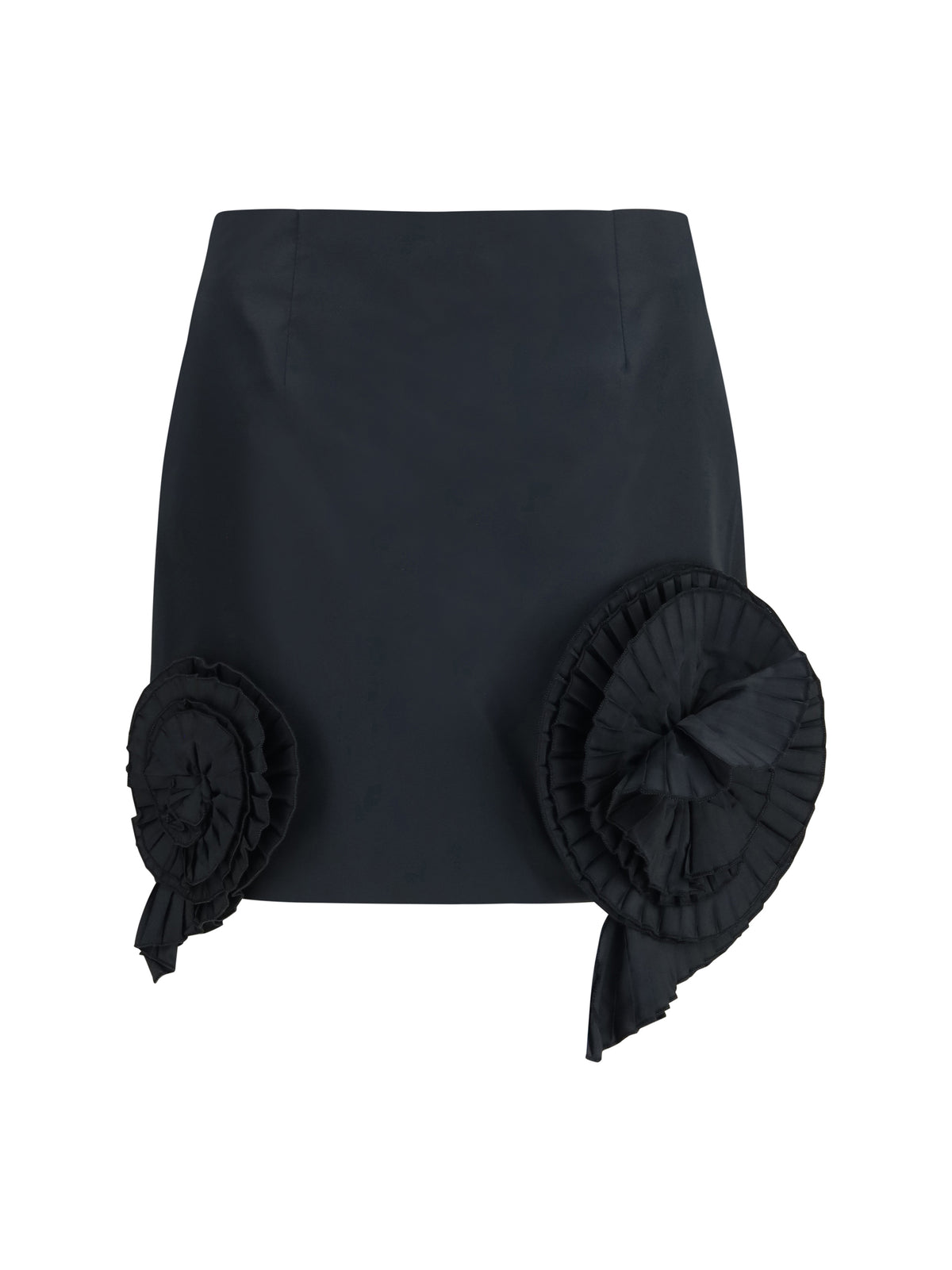 Blumarine Women Crepe Mini Skirt With Floral Appliqué BLUMARINE