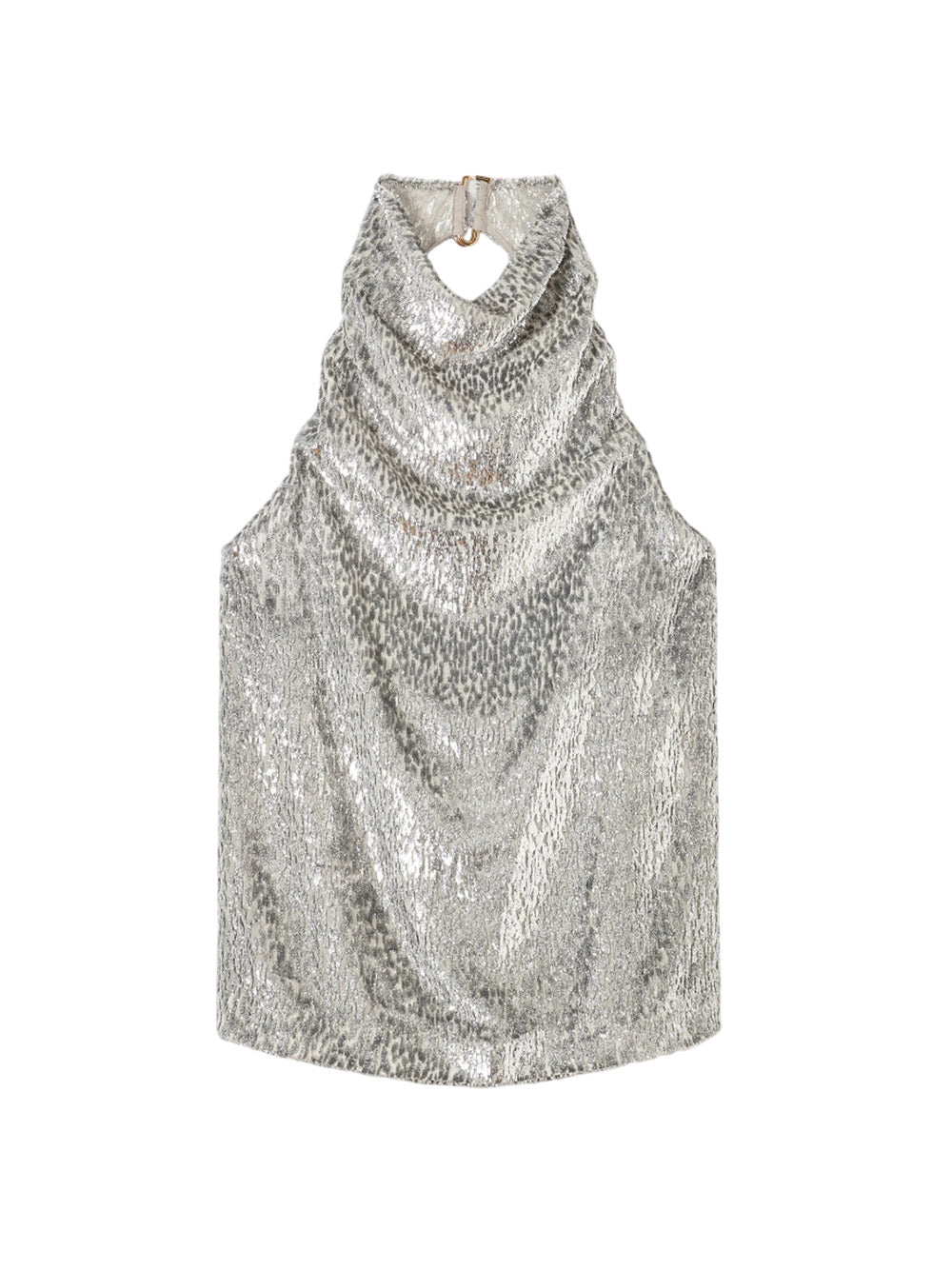 Stella Mccartney Women Metallic Velvet Halterneck Top STELLA MCCARTNEY