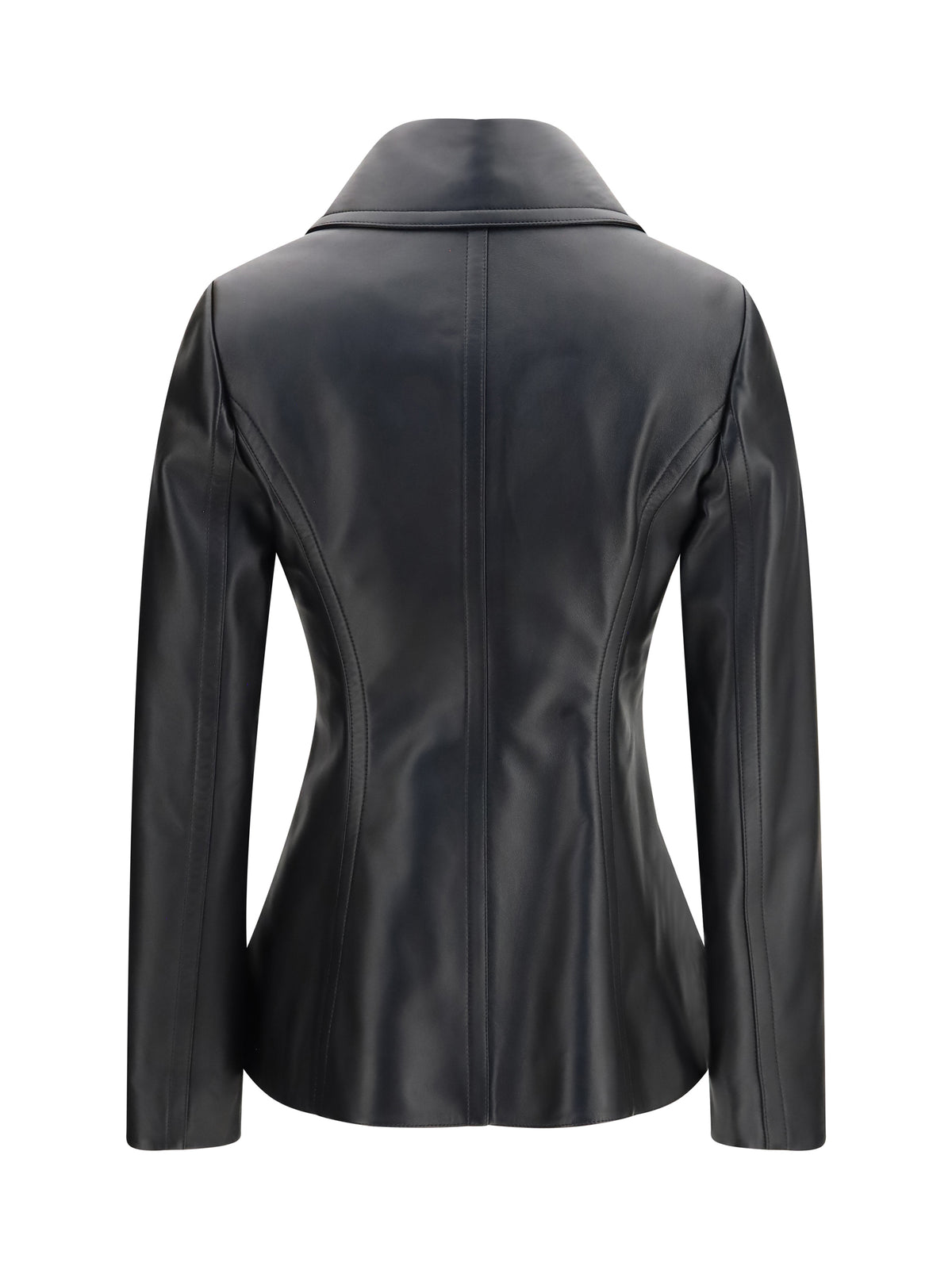 Alaïa Women Fitted Leather Caban Coat ALAIA