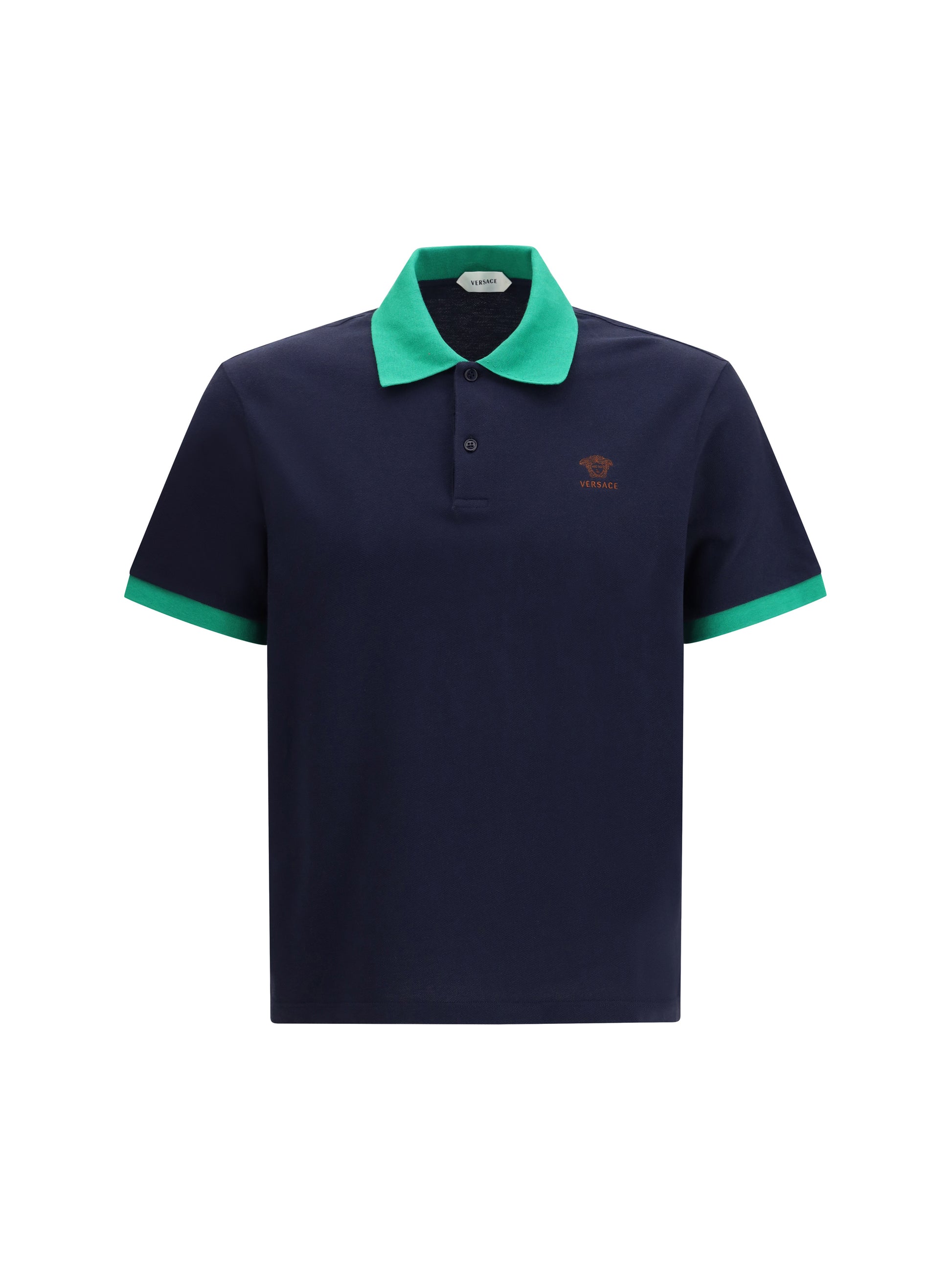 Versace Men Polo In Cotton Piqué With Embroidery VERSACE